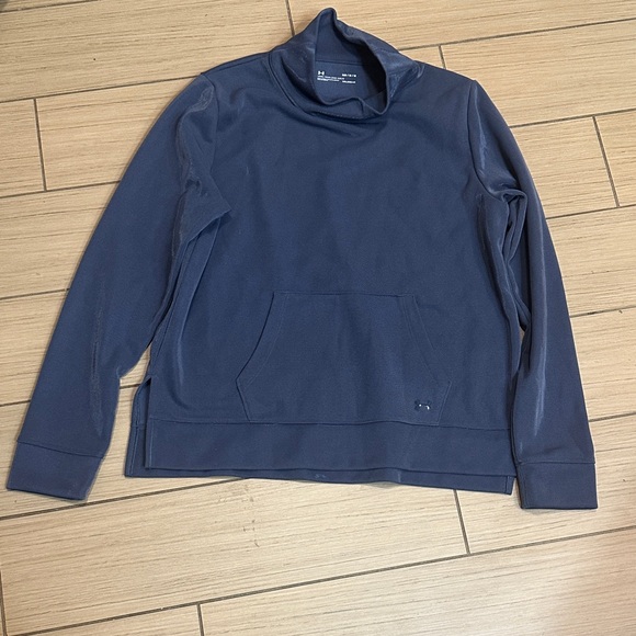 HeatGear Tops - Women's Navy Metallic Blue Cowl Neck Sweatshirt